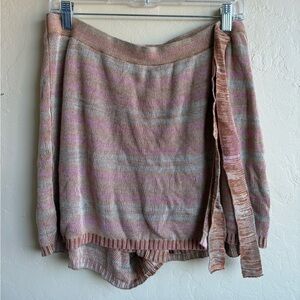 Free People Striped Knit Tie Skort- size XL